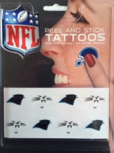 Carolina Panthers 8-PC Peel and Stick TATTOO Set