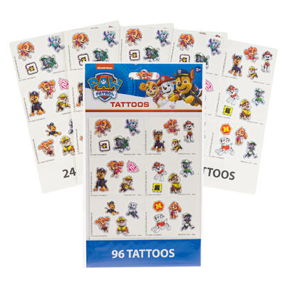 Paw Patrol 96pc 4 Sheet TATTOO Set