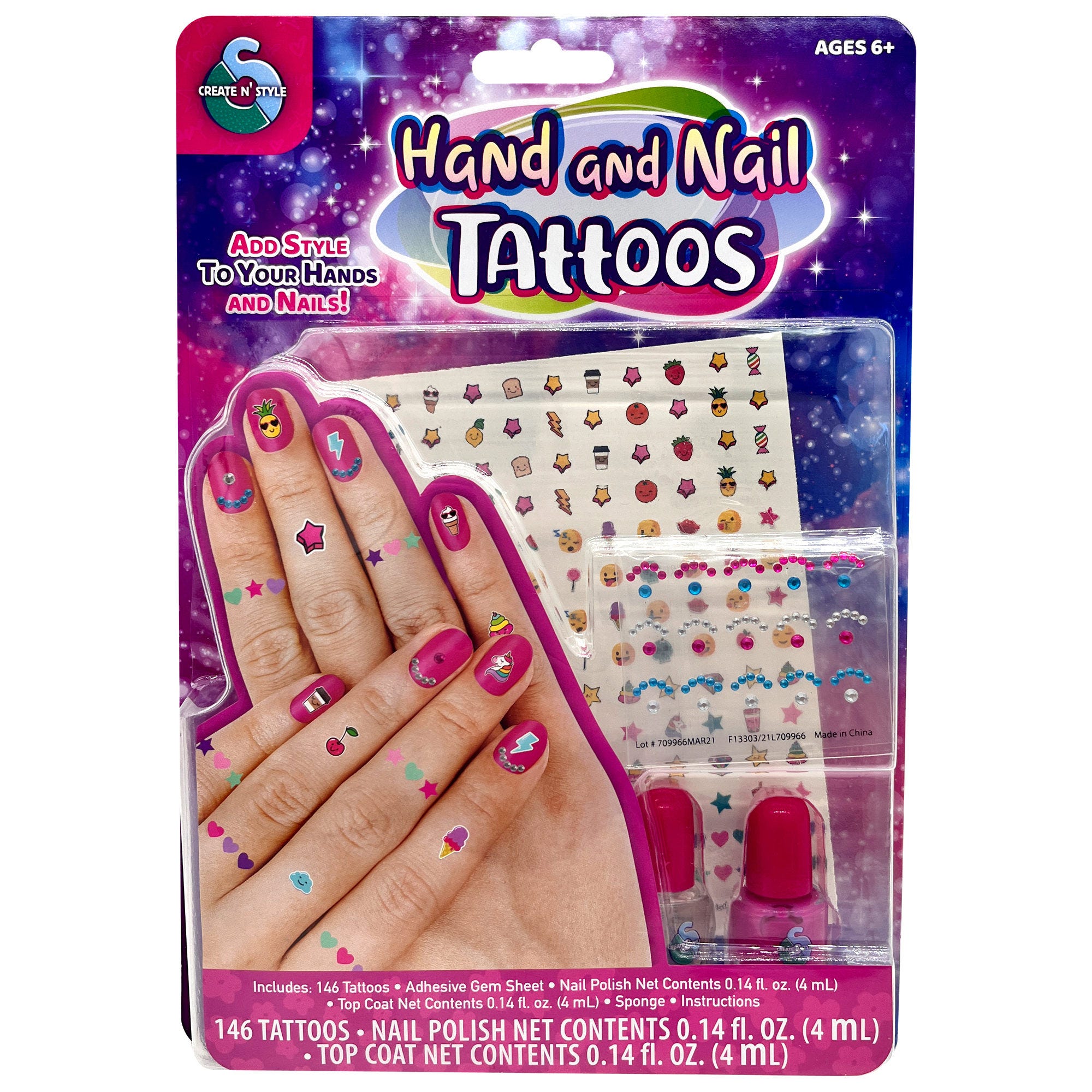 Create n' Style Hand and Nail TATTOO Kit - Qty 20