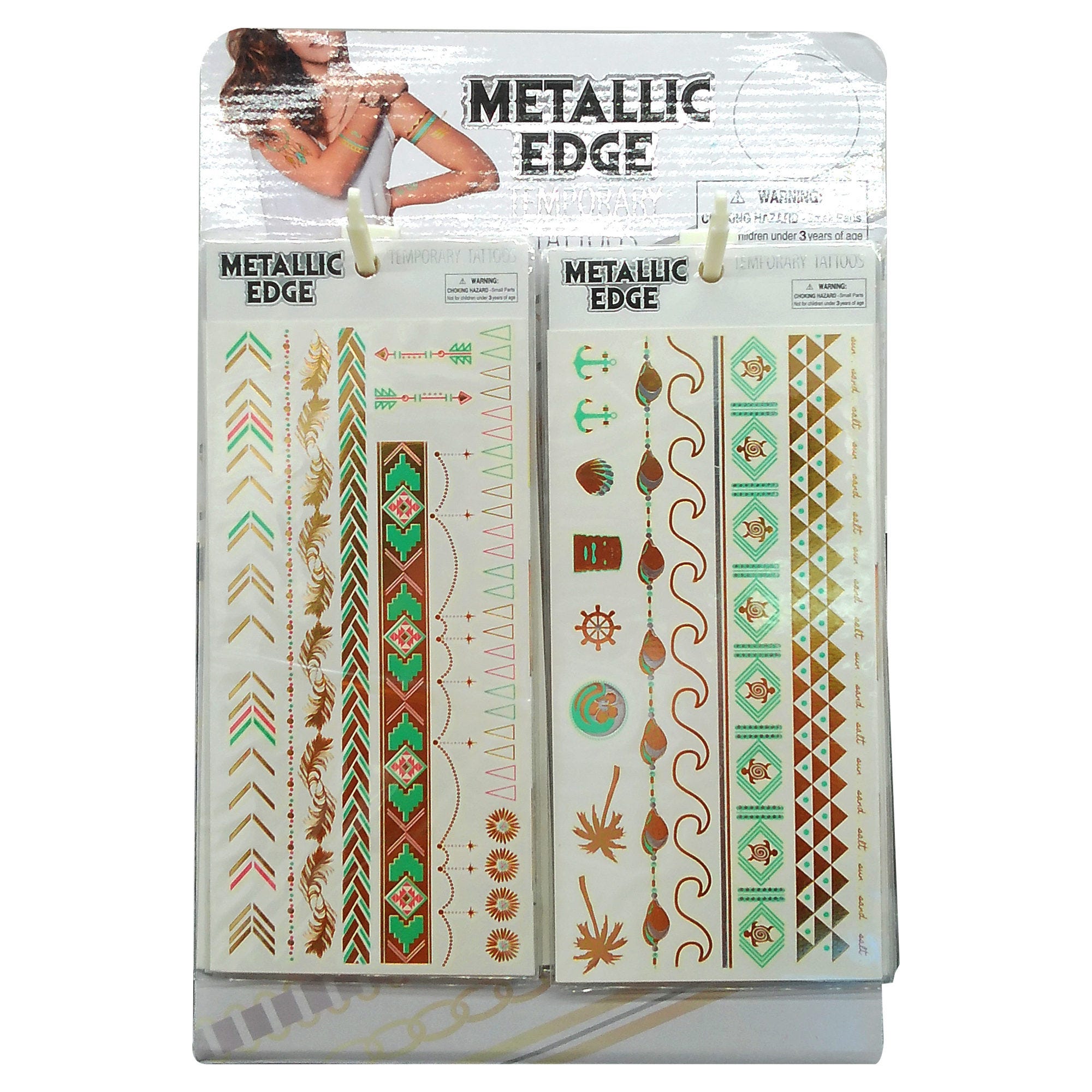 Shimmer Metallic TATTOO Pack in PDQ Display - Qty 72