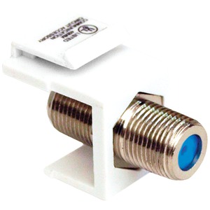 DataComm ELECTRONICS Keystone Jack with 2.4-GHz F-Connector, White
