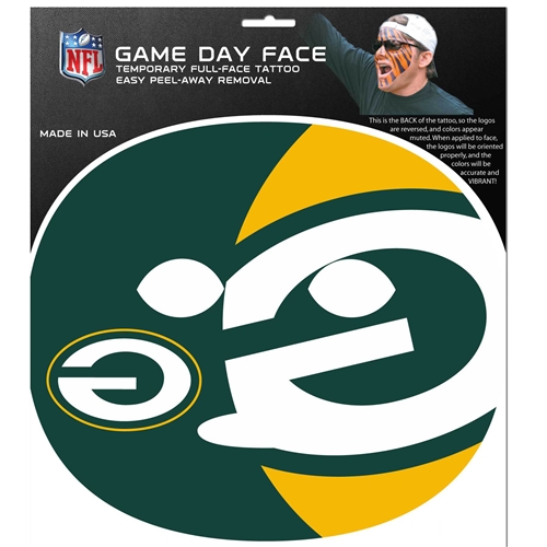 Green Bay Packers NFL Game Day Temporary Face TATTOO *SALE*