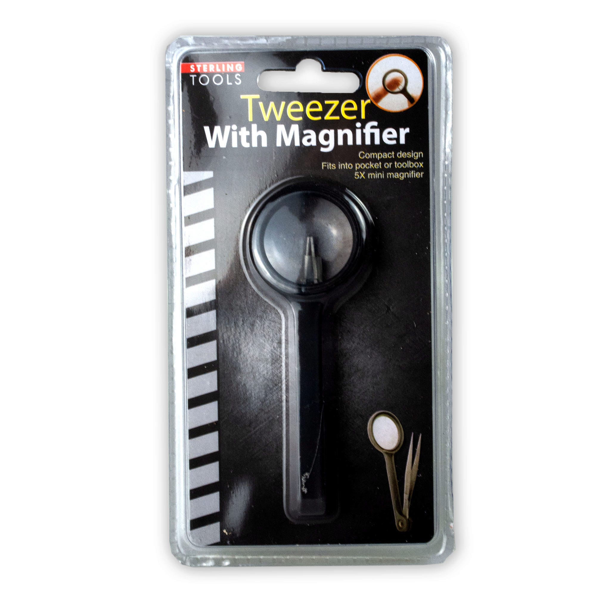 Tweezers with Magnifier - Qty 48
