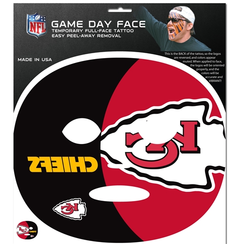 Kansas City Chiefs NFL Game Day Temporary Face TATTOO *SALE*