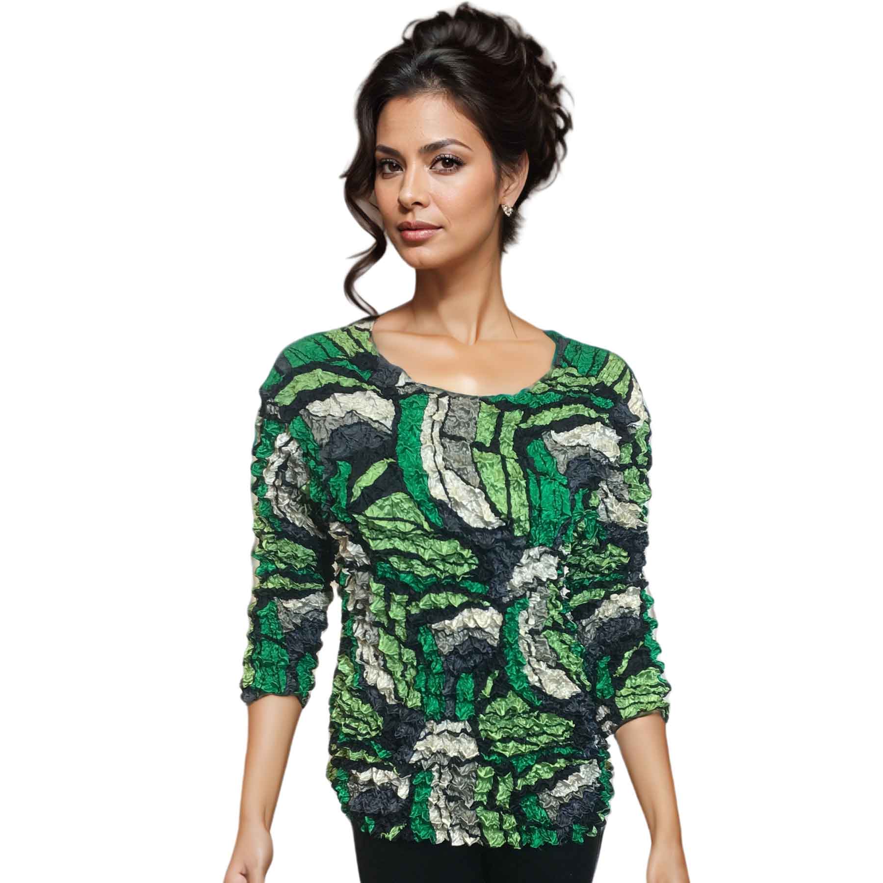 232 - GOURMET Popcorn - Three Quarter Sleeve - Pop Art - Green