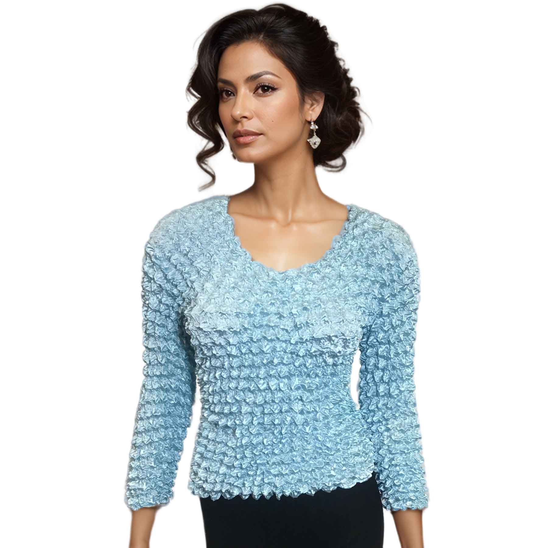 232 - GOURMET Popcorn - Three Quarter Sleeve - Sky Blue