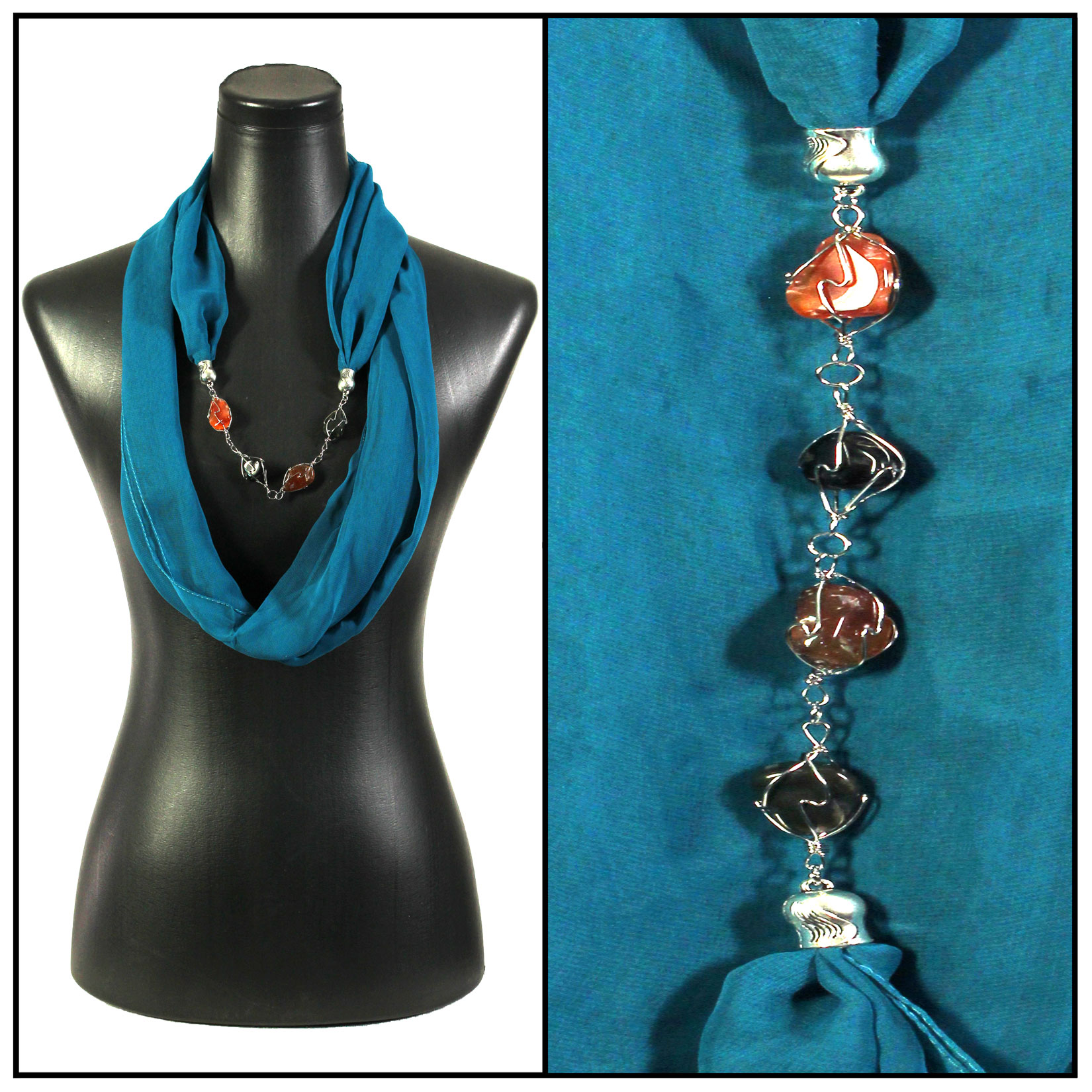 2508/8074 - JEWELRY Infinity Scarves - 8074 - Solid Teal
