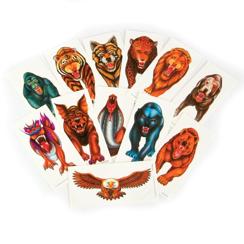 TR21891 4' Temporary Monster Animal TATTOOs