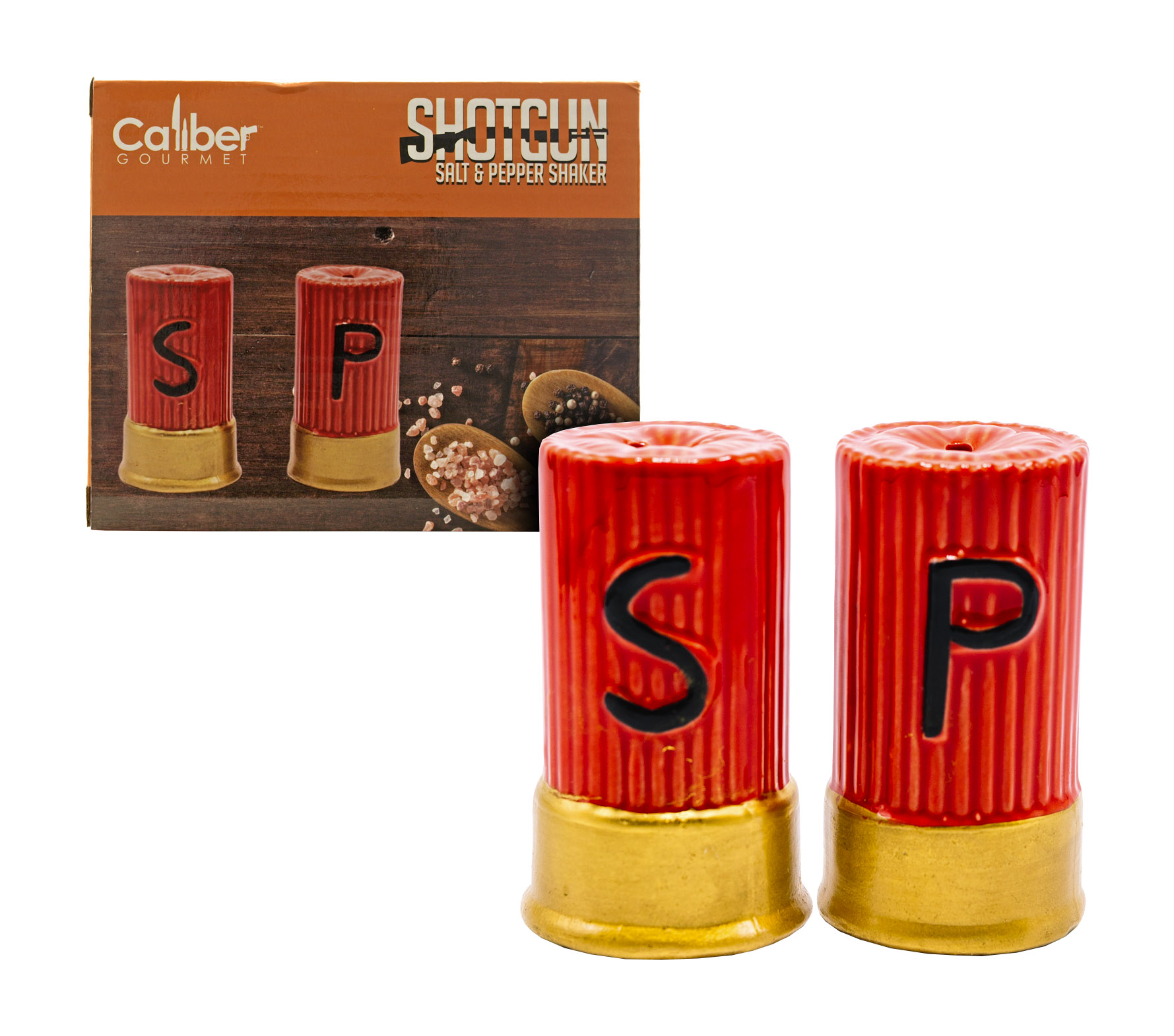 Set of Shotgun Shell Salt and Pepper Shakers - Caliber GOURMET